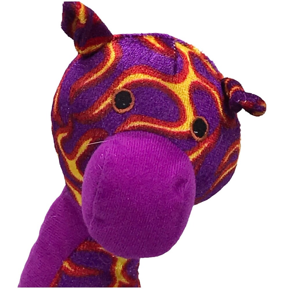 Kellytoy Purple Giraffe Yellow &Orange Flames Plush Stuffed 9” Toy